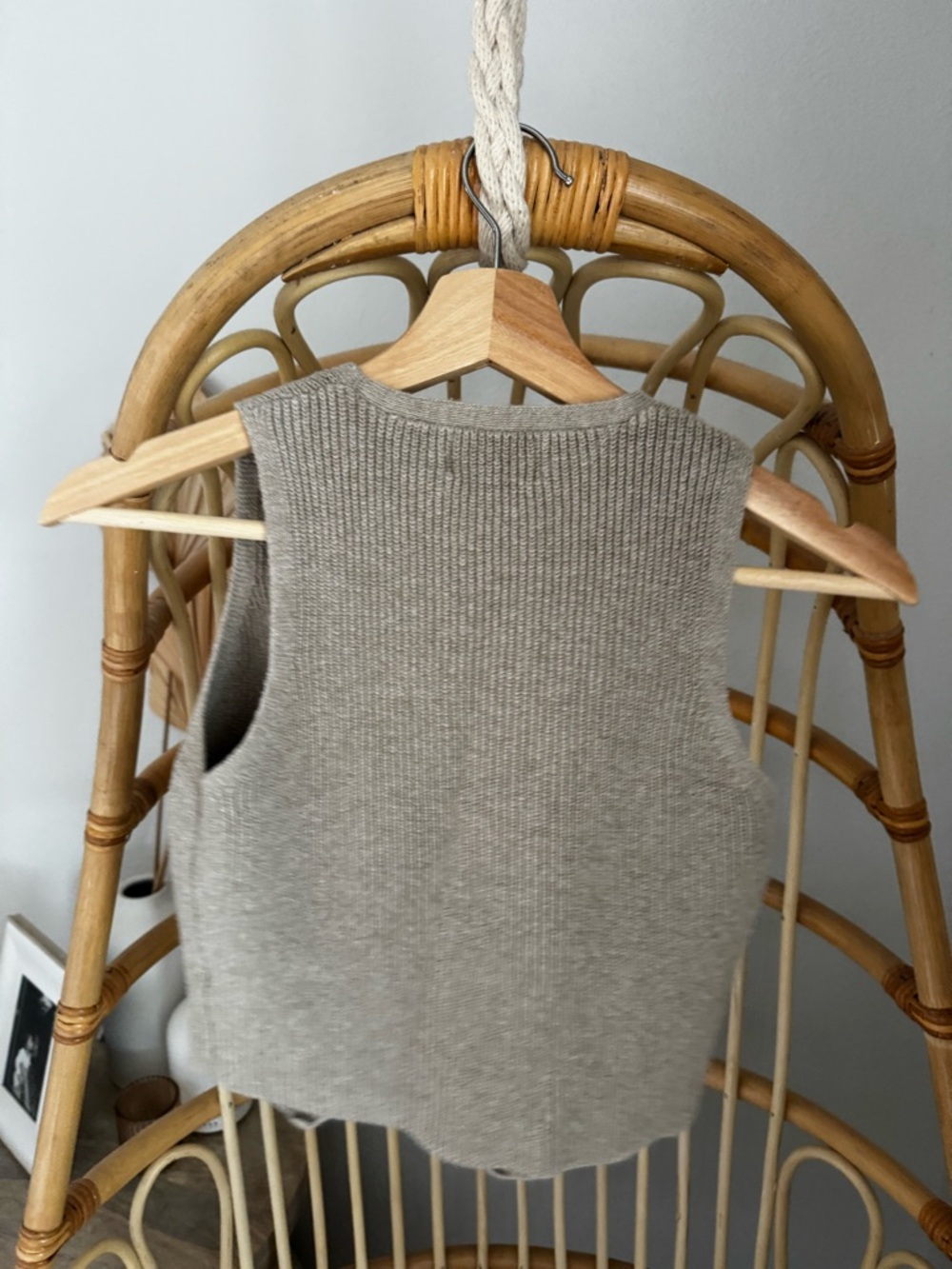 Taupe Knit Button Front Sweater XS - Picture 5 of 5